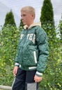 Štýlová chlapčenská zateplená bunda HRUBÁ POLAR jesenná 128 Dominujúca farba zelená