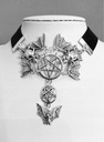 nietoperz Pentagram aksamitny Choker naszyjnik Marka Inna marka