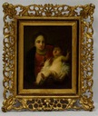 Около 1850 г. Старая картина Мария с Иисусом(?) Масло 45x39см
