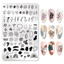 Большая пластина для штамповки ногтей LEAVES NATURE STAINS