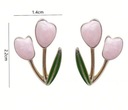 Серьги-гвоздики из розового золота с цветком тюльпана, нежный женский размер 22 мм