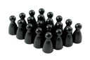 Игровые пешки - черные с головой, 20 шт.