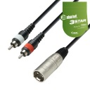 ADAM HALL K3YMCC АУДИОКАБЕЛЬ XLR — 2x RCA 3 м