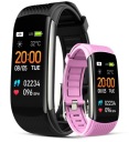 SMARTBAND GIEWONT ЧЕРНЫЙ GW200-4 + РОЗОВЫЙ РЕМЕНЬ