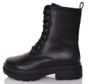 КОЖАНЫЕ БОТИНКИ НА ШНУРОВКЕ ЖЕНСКИЕ, ЧЕРНЫЕ