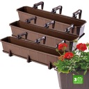 3x БАЛКОННЫЙ ЯЩИК 80см КОРИЧНЕВЫЕ РУЧКИ