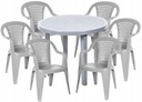 6+1 КОМПЛЕКТ ПЛАСТИКОВЫХ СТУЛЬЕВ, СЕРЫЙ САДОВЫЙ СТОЛ