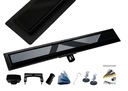 X-HOME LINEAR DRAIN 80 ЧЕРНЫЙ ЧЕРНЫЙ ЗАКАЛЕННОЕ СТЕКЛО НИЗКИЙ СИФОН