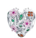 Подвески Сердце Подвески Весенние цветы Подвески для браслетов Серебро s925