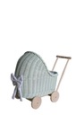 Плетеная коляска для кукол MINT, толкатель + постельное белье