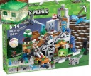БЛОКИ Minecraft ГОРНАЯ ПЕЩЕРА ДЕРЕВНЯ ШАХТА 760 деталей 1x светодиод