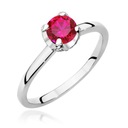 ОБРУЧАЛЬНОЕ КОЛЬЦО БЕЛОЕ ЗОЛОТО РУБИН 585 ПРОБЫ