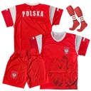 KOMPLET POLSKA ORZEŁ STRÓJ KOSZULKA KIBICA REPREZENTACJI Rozmiar S + GETRY