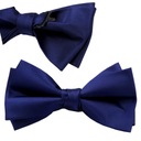 MUSZKA MUCHA MĘSKA GRANATOWA ELEGANCKA PODWÓJNA 12 X 6CM POLIESTER 100%