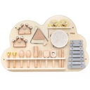 VIGA DREWNIANA TABLICA MUZYCZNA ŚCIENNA ZESTAW 12 INSTRUMENTÓW PERKUSYJNYCH