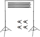 КОМПЛЕКТ ШТАТИВА ДЛЯ ПОДВЕСКИ ФОНОВ 2x3M + 4 ЗАЖИМА RELOTA