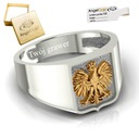 ПАТРИОТИЧЕСКОЕ СЕРЕБРЯНОЕ КОЛЬЦО 925 ПРОБЫ С ПОЗОЛОЧЕННЫМ ОРЛОМ-ПЕЧАТКОЙ