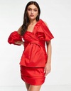 Forever New NH2 qvx czerwona mini sukienka z tafty kokarda M Rozmiar M