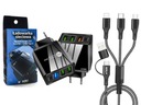 SIECIOWY ZASILACZ DO TABLETU I TELEFONU QC 3.0. 3xUSB+PD TYP C Z KABLEM 5W1