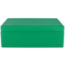 Зеленый деревянный ящик с крышкой, 40х30х14 см.