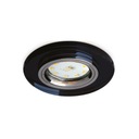 Люверс круглый утопленный стеклянный, черный, GU10, неподвижный, фиксированный