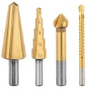 WIERTŁA STOPNIOWE ROZWIERTAK POGŁĘBIACZ ZESTAW 4SZ