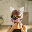 1 PAIRING ROZOWYCH KILPŲ KOTA DO PRZYMOCOWANIA NA HELMET MOTORCYCLE - DECORATIVE  photo 11