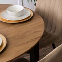 Набор из круглого стола и 4 велюровых стульев Бежевого цвета Столовая Кухня Гостиная Лофт