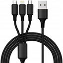 Комплект быстрого автомобильного зарядного устройства 4xUSB 7А + кабель 3в1