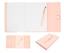 БЛОКНОТ-ПЛАННИК БЛОКНОТ А5 ОРГАНАЙЗЕР БИЗНЕС-ДЕРЖАТЕЛЬ ДЛЯ НОУТБУКА LINES ЭКО-КОЖА РОЗОВЫЙ