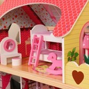 Drevený domček pre bábiky nábytok bazén +osvetlenie Séria Domki dla lalek