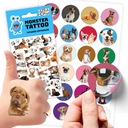 НАБОР НАКЛЕЙКОВ + ТАТУ ДЛЯ ДЕТЕЙ ДЕТСКИЕ СОБАКИ СОБАКИ КАЧЕСТВО