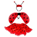 КОМПЛЕКТ БОЖЬЯ КОРОВКА, ЮБКА, ПОВЯЗКА НА ГОЛОВУ С КРЫЛЬЯМИ