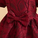 Żakardowa sukienka księżniczki w kształcie motylka z bufiastymi rękawami 7C Sezon wiosenny letni jesienny