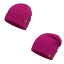 Женская хлопковая шапка + комплект с утеплителем для шеи, Фуксия
