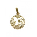 ЗОЛОТАЯ МЕДАЛЬ С АНГЕЛАМИ СТАБИЛЬНАЯ НА КРЕЩЕНИЕ 585 ГОДА