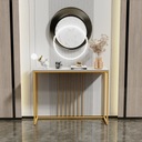zlatá konzola biely mramor zlaté nohy toaletný stolík Šírka nábytku 100 cm