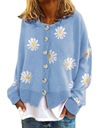 Uroczy sweterek w kwiaty stokrotki, estetyczn Rozmiar XL