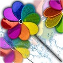 РАЗНОЦВЕТНАЯ ВЕТРЯНАЯ МЕЛЬНИЦА ДЛЯ ДЕТСКОГО САДА МЕЛЬНИЦА УКРАШЕНИЕ САДА 80 см