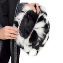 Čiernobiela kožušinová kabelka z líšky s bigmentom Dominujúci vzor bez vzoru