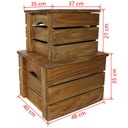 Úložný box, 2 ks, masívne drevo Šírka nábytku 1 cm