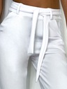 Dámske nohavice Cigarety elegantné s vysokým pásom elastické Módne L/XL Dominujúca farba biela