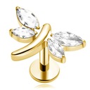 СЕРЬГИ LABRET СТРЕКОЗА ЗОЛОТАЯ ХЕЛИКС ТИТАН ЦИРКОНИЙ 1.2/7