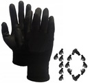 Pracovné rukavice Ochranné potiahnuté čiernePre prácu BOZP PU veľ. 6/XS|10par
