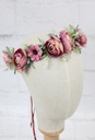 Бордовый пион, свадебный венок, цветы для фотосессии в стиле бохо