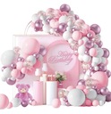 Воздушный шар гирлянда розовый день рождения крещение светло-розовый