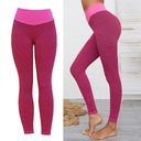 Dámske textúrované nohavice na jogu s vysokým pásom Gym Legíny na cvičenie Fitness S ružové Značka bez marki