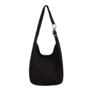 ИТАЛЬЯНСКАЯ СУМКА, НАТУРАЛЬНАЯ ЗАМША, ЧЕРНАЯ