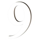 ламинат НОМЕР цифра 9 ДЕВЯТЬ БЕЛАЯ надпись 10см