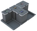 Контейнер для мусора Metropolis, папка, сортировщик на выдвижной ящик, 90 см, 4 контейнера